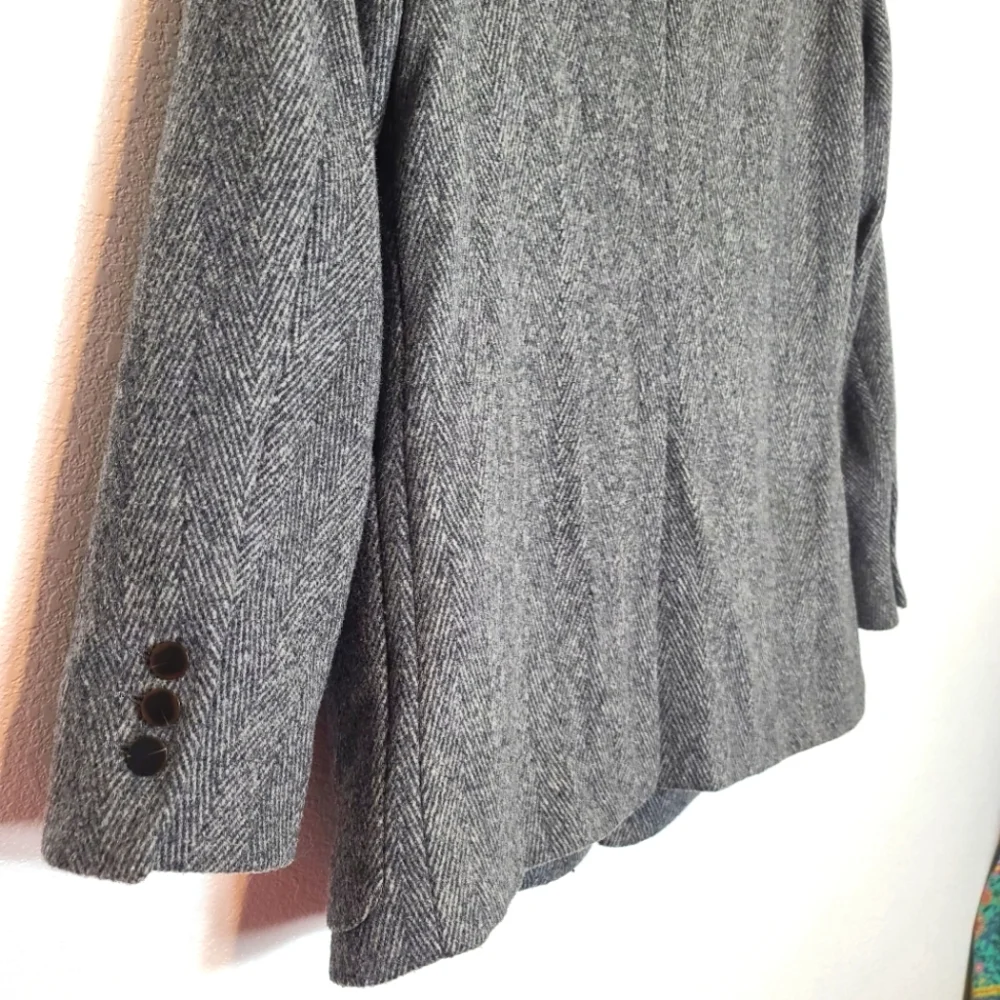 Rachel Comey Loveless Wool Blend Herringbone Blazer Gray Size 4 - Picture 9 of 11